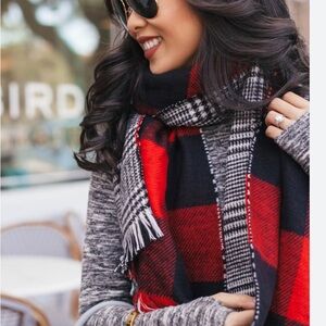 Express Reversible Buffalo Plaid Blanket Scarf